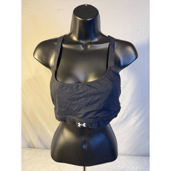 Under Armour Womens Bra Top Black Size Medium M Running Firm Support - Picture 1 of 2